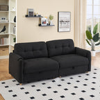 Canapé 3 places rembourré en tissu Teddy noir 79,50 $ avec rangement d'assise dissimulé pour le salon