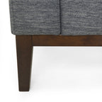 Canapé 3 places en tissu noir 80'' avec 3 coussins, base en bois, cadre en bois massif