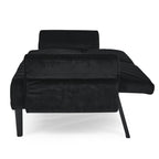 Canapé-lit futon convertible capitonné en velours noir 87 avec accoudoirs réglables pour salon