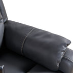 Fauteuil inclinable électrique réglable noir avec massage, chauffage, ports USB, support pour téléphone et poches latérales, inclinable jusqu'à 139°