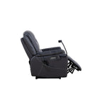Fauteuil inclinable électrique noir réglable avec massage, chauffage, ports USB, support pour téléphone et poches latérales