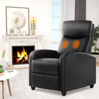 Fauteuil inclinable réglable noir avec soutien lombaire, 8 modes de massage et fonction chauffante pour plus de confort