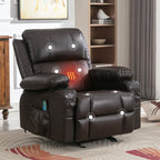 Fauteuil inclinable réglable noir avec massage, fonctions chauffantes, chargement USB, deux porte-gobelets et rangements latéraux