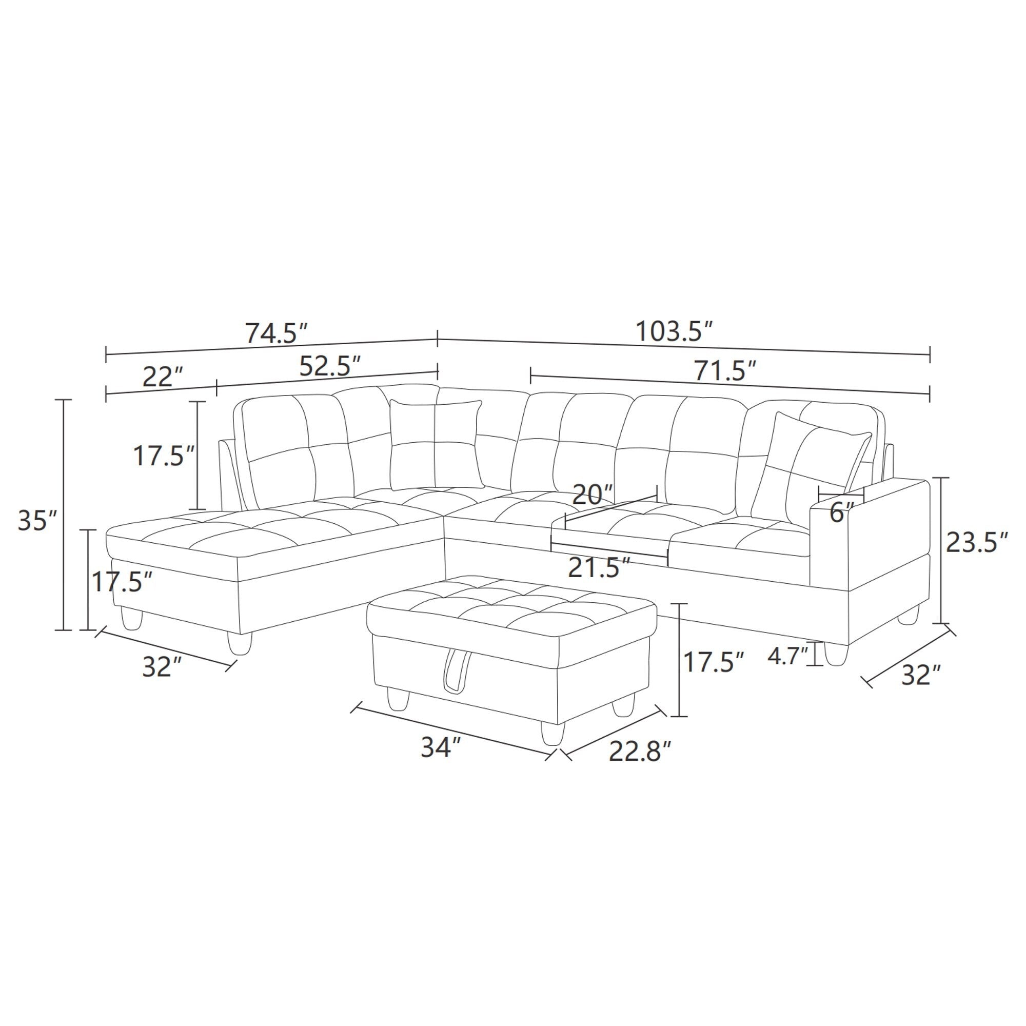 Ensemble de canapés de salon 3 pièces en cuir synthétique semi-PU noir et blanc