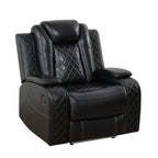 Fauteuil inclinable sectionnel de salon en cuir respirant noir