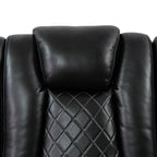 Fauteuil inclinable sectionnel de salon en cuir respirant noir