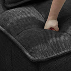 Ensemble de canapés modulaires 3 pièces en chenille noire