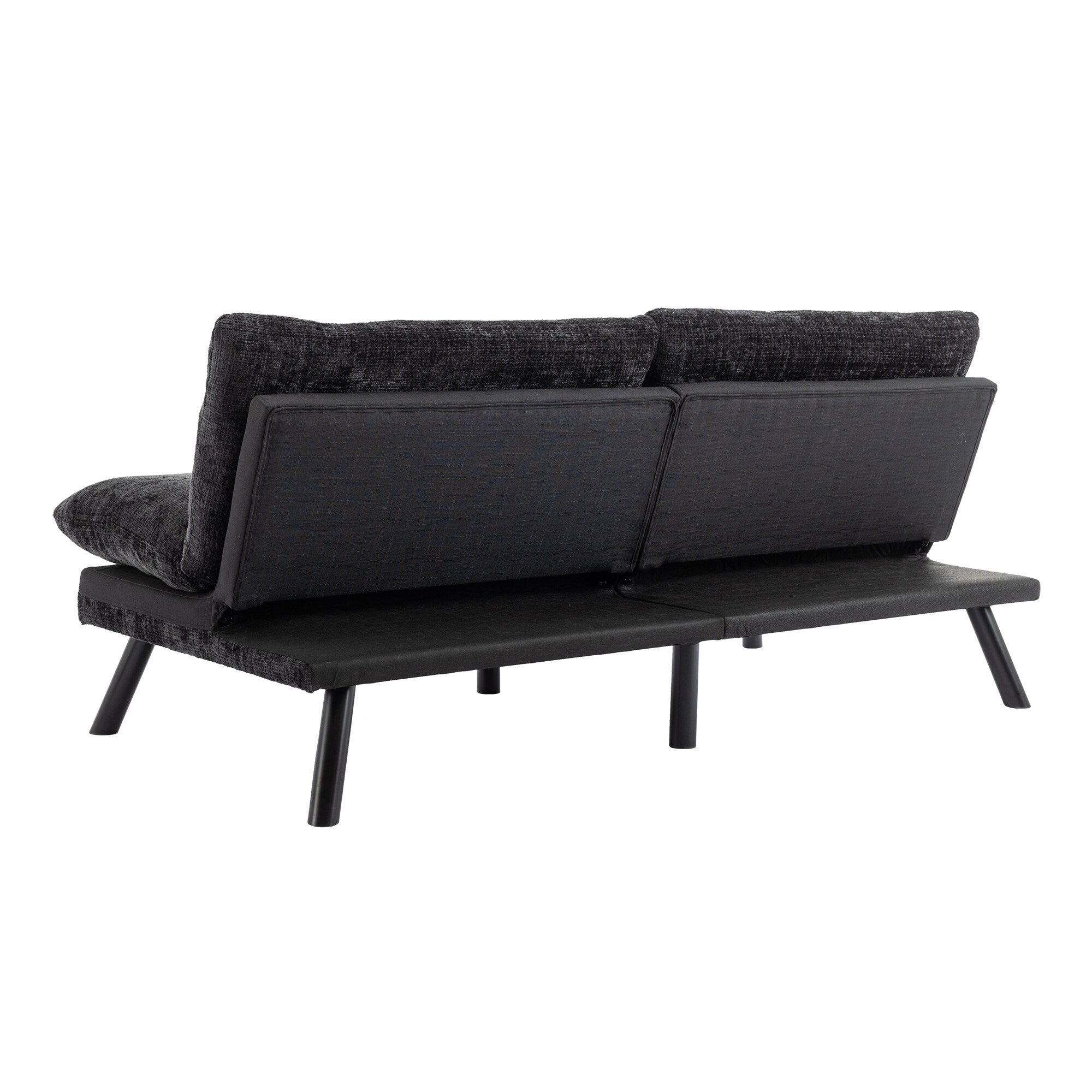 Canapé-lit futon convertible en chenille noire