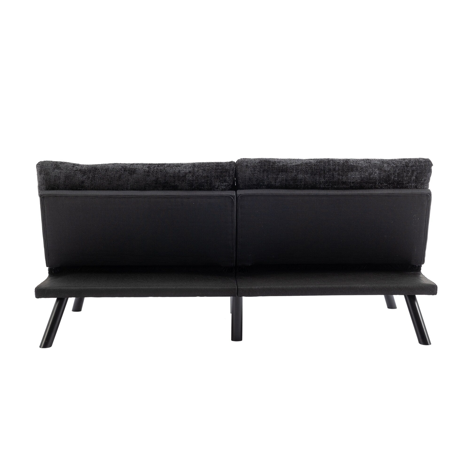Canapé-lit futon convertible en chenille noire