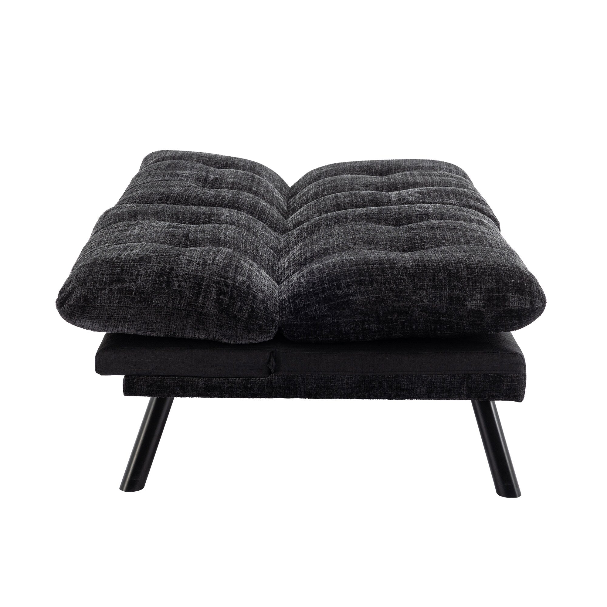 Canapé-lit futon convertible en chenille noire