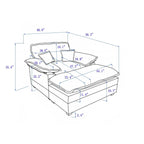 Canapé simple profond en velours côtelé noir avec pouf