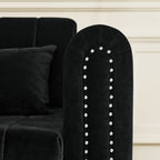 Canapé-lit gigogne 3 places en mousse noire avec tiroirs