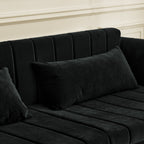 Canapé-lit gigogne 3 places en mousse noire avec tiroirs