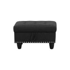 Ensemble de salon 3 pièces en lin noir et gris