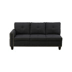 Ensemble de salon 3 pièces en lin noir et gris