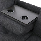 Ensemble de salon 3 pièces en lin noir et gris