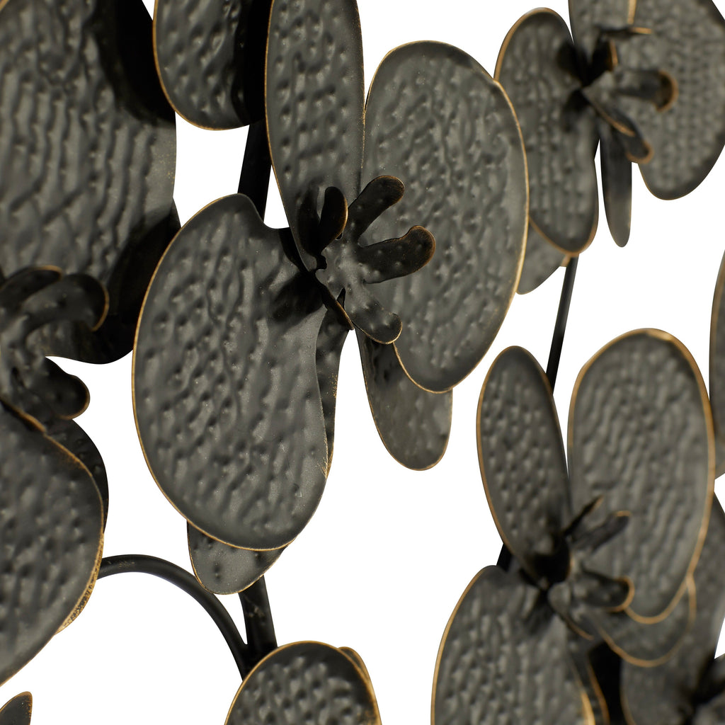 Décoration murale contemporaine en fer noir 46 x 31 x 3