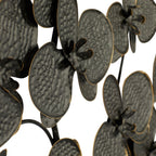 Décoration murale contemporaine en fer noir 46 x 31 x 3