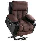 Fauteuil de massage releveur électrique noir de grande taille pour personnes âgées, avec fonctions de chauffage et de vibration, cuir synthétique, port USB, réglable