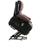 Fauteuil de massage électrique noir de grande taille pour personnes âgées, chauffant et vibrant, en cuir synthétique, avec port USB et réglages réglables.