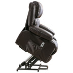 Fauteuil de massage électrique noir de grande taille pour personnes âgées, chauffant et vibrant, en cuir synthétique, avec port USB et réglages réglables.