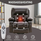 Fauteuil de massage électrique noir de grande taille avec chauffage et vibrations, revêtement en cuir synthétique, port USB et fonctions réglables