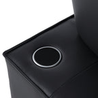 Canapé-lit en cuir noir avec haut-parleur Bluetooth et ports USB