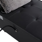 Canapé-lit en cuir noir avec haut-parleur Bluetooth et ports USB