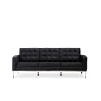Canapé multiplaces Florence 33''-83'' de largeur en similicuir noir avec clous
