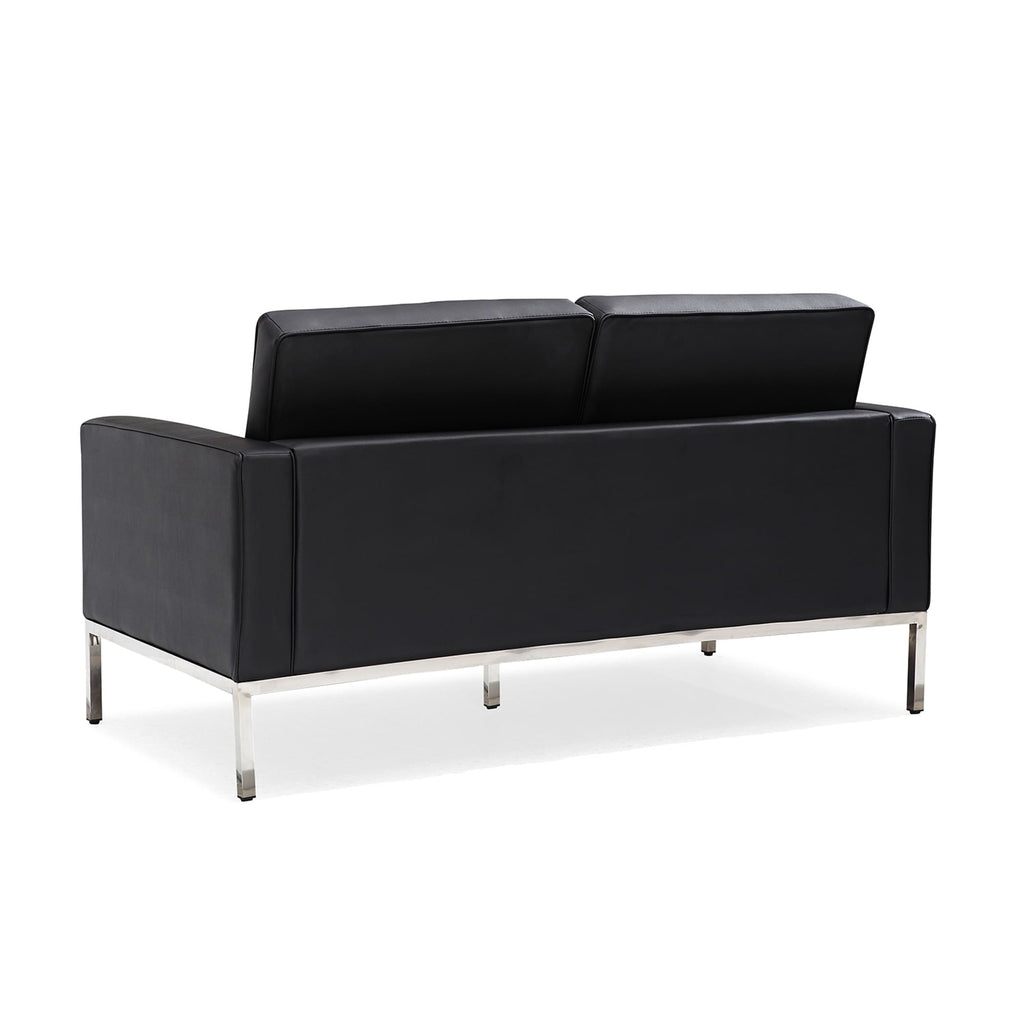 Canapé multiplaces Florence 33''-83'' de largeur en similicuir noir avec clous
