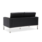 Canapé multiplaces Florence 33''-83'' de largeur en similicuir noir avec clous