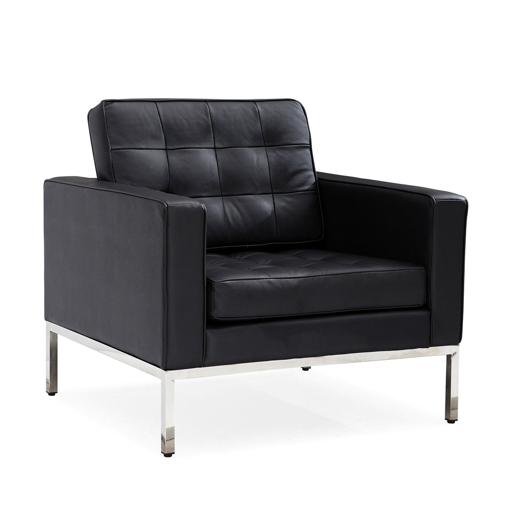 Canapé multiplaces Florence 33''-83'' de largeur en similicuir noir avec clous