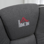 Fauteuil inclinable manuel pivotant en lin noir avec repose-pieds et deux porte-gobelets pour salon