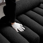 Banc de bout de lit noir avec pieds en métal doré