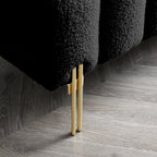 Banc de bout de lit noir avec pieds en métal doré