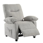 Fauteuil inclinable manuel noir avec massage et chauffage, revêtement en tissu robuste, design portable pour le salon