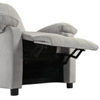 Fauteuil inclinable manuel noir avec massage et chauffage, structure robuste en bois massif, tissu confortable
