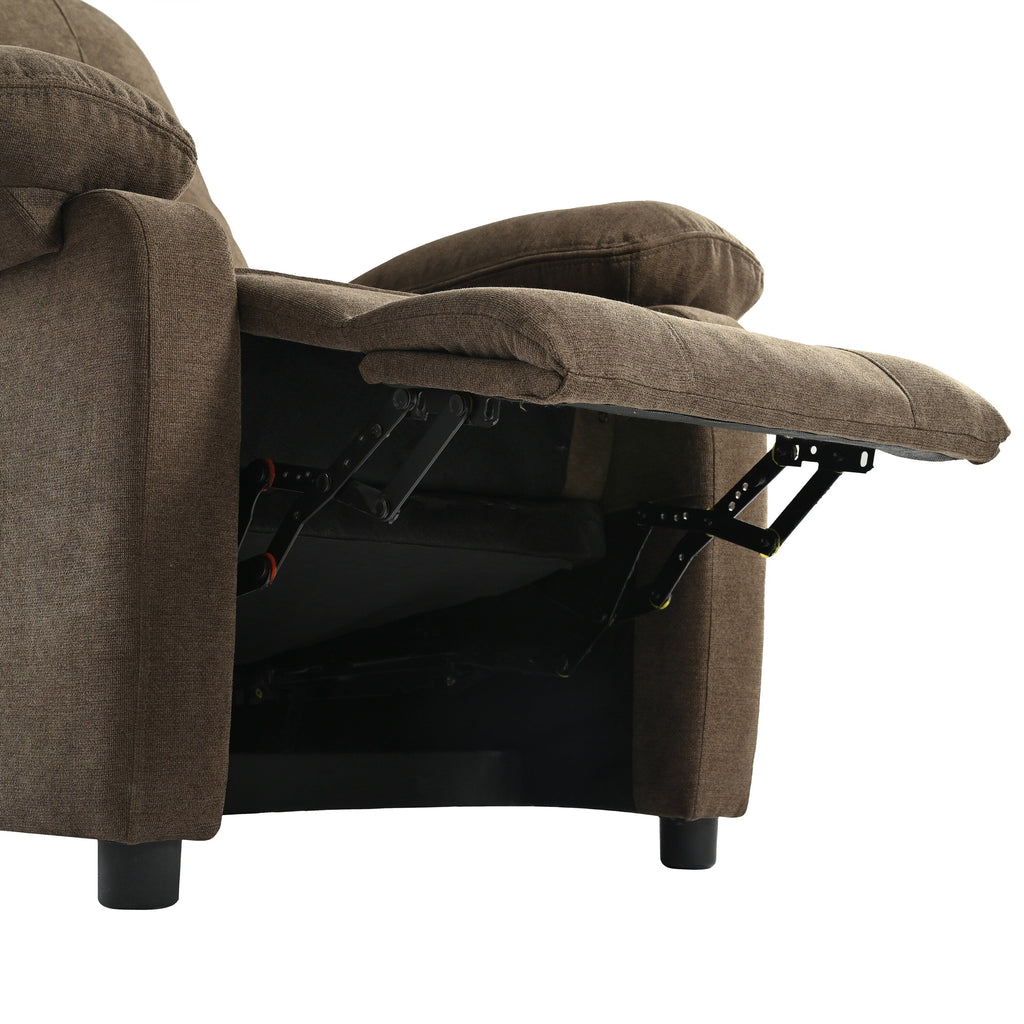 Fauteuil inclinable manuel noir avec massage et chauffage, structure robuste en bois massif, tissu confortable