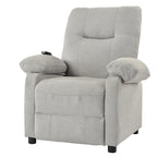Fauteuil inclinable manuel noir avec massage et chauffage, structure robuste en bois massif, tissu confortable