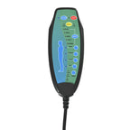 Fauteuil inclinable manuel noir avec massage et chauffage, cadre en bois massif robuste et revêtement en tissu confortable