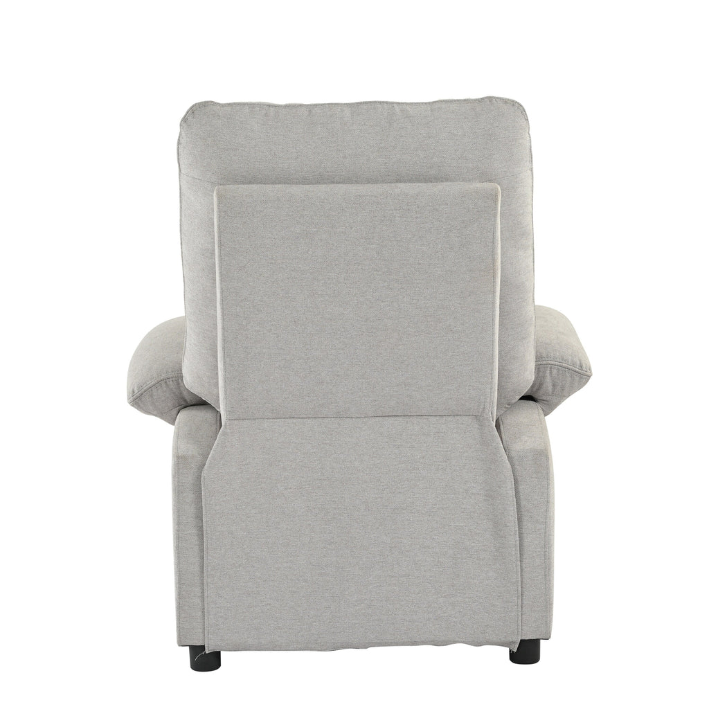 Fauteuil inclinable manuel noir avec massage et chauffage, cadre en bois massif robuste et revêtement en tissu confortable
