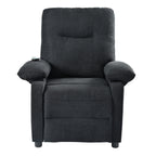 Fauteuil inclinable manuel noir avec massage et chauffage, cadre en bois massif robuste et revêtement en tissu confortable