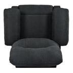 Fauteuil inclinable manuel noir avec massage et chauffage, cadre en bois massif robuste et revêtement en tissu confortable