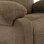 Fauteuil inclinable manuel noir avec massage et chauffage, structure robuste en bois massif et revêtement en tissu confortable