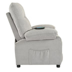 Fauteuil inclinable manuel noir avec massage, chauffage, revêtement en tissu robuste et design portable pour le salon