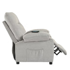 Fauteuil inclinable manuel noir avec massage, chauffage, revêtement en tissu robuste et design portable pour le salon