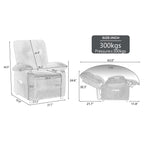 Fauteuil inclinable manuel noir avec massage, chauffage et cadre en bois massif