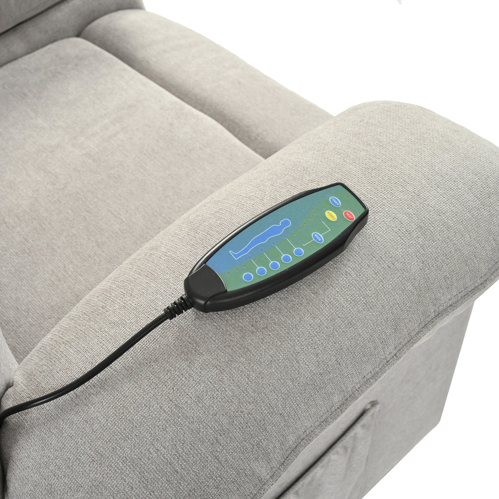 Fauteuil inclinable manuel noir avec massage, chauffage et cadre en bois massif