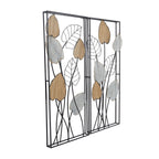 Décoration murale en métal noir avec cadre noir (lot de 2)