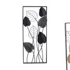 Décoration murale en métal noir avec cadre noir (lot de 2)